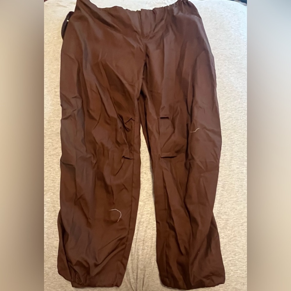 Brown parachute pants